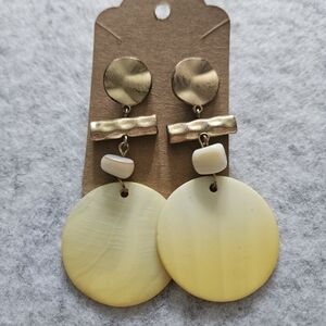 Vintage Gold Tone‎ Abstract Statement Drop Earrings